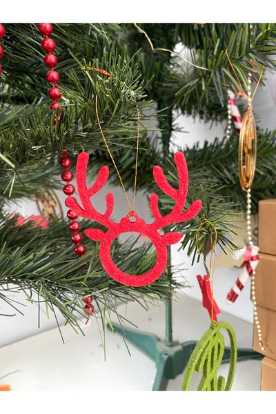 Mini Tasarım Atölyem 6-Piece Horn Felt Christmas Tree Ornament Set