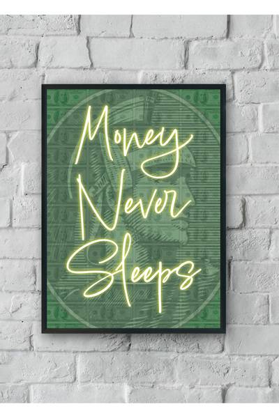 TREND "Money Never Sleeps" Poster Tablo