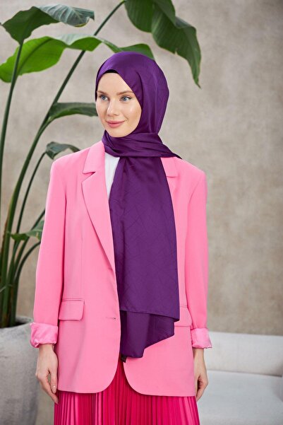 İpekhan Σχέδιο Line Leola Μεταξένιο Ζακάρ Σάλι Plum 9009-16