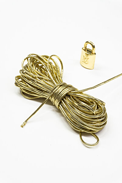 Dokumarkt Yuvarlak Metalik Parlak Lastik Bağ İpi - Lüks Dekoratif Lastik Kord...