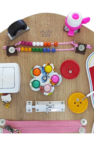 dudu kids Montessori Aktivite Tahtası - Duyusal Gelişim Panosu - Etkinlik Tahtası - 1. Yaş Doğum Günü Hediyesi