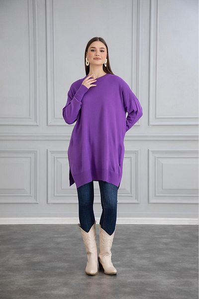 Gülce moda TUNICĂ DE tricotaje LĂSATE OVERSIZE MERSERIZATĂ SUBȚIRE