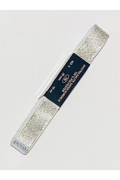 Öztürk Κορδέλα Glitter 2cm X 10μέτρα. Ασημί.