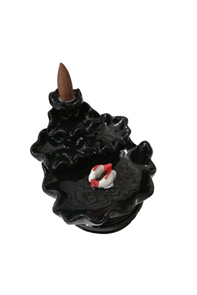 Morey Balıklı Şelale Tasarımlı Polyester Geri Akış Tütsülük