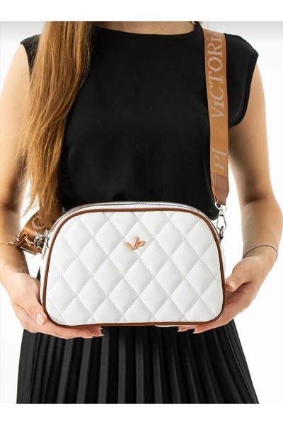 Just Polo EU Women's Quilted Soft Leather Multi Compartment Multi Use Shoulde...