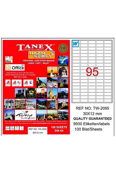 Easy Tedarik Tanex Tw-2095 - with 100 30X12 Laser Labels