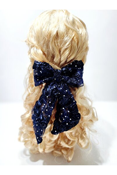 ARBABAG&ACCESSORY Гюпюр тканина стрічка з трояндою, модель з бантиком і затискачем, жіноча шпилька