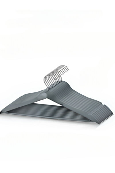 CimriKese 12 Adet, Ahşap Görünümlü, Plastik, Kıyafet Askısı