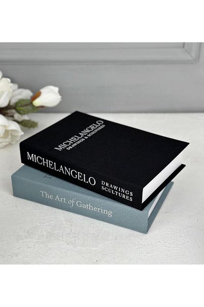 PEKİBU Black and Blue Silver Color Book Box Set of 2