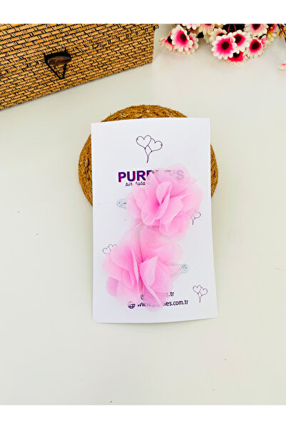 PURPLE'S BİR TUTAM MUTLULUK مشبك مزدوج من التول ثلاثي الأبعاد // إبزيم نسائي ...