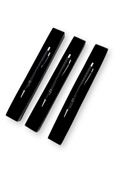 SürLaz Öğretmenler Günü Hediyesi 3 Adet İsme Özel Kutulu Hediyelik Tükenmez K...