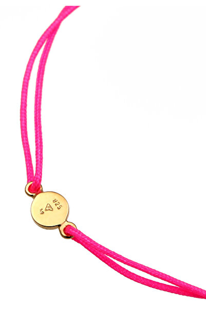 ELLI Náramek bez kamene Dámský nylonový náramek s destičkami, růžový, stříbro 925, pozlacený, letní