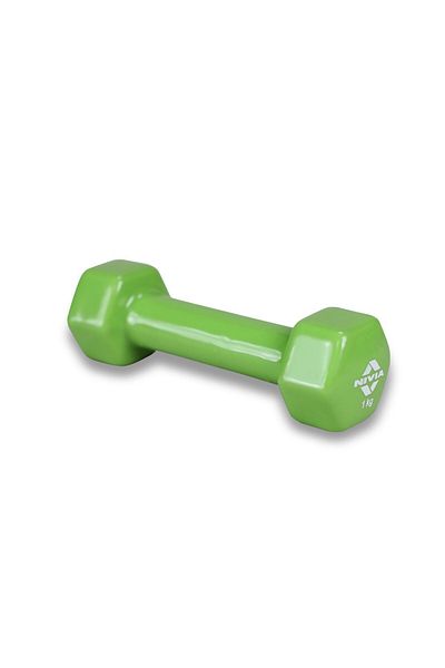 Nivia Vinyl Dumbbell | 1kg Green | Comfortable & Easy To Grip | Ideal For Home Workouts And Fitness