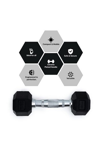 KETTLER Hexagonal Dumbbell Set (2) | Black | Durable Weight Set | Ideal For Home Workouts And Fitness