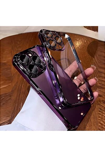 my butterfly Apple İphone 13 Uyumlu Şeffaf Kenarlari Renkli 
Sert Lazer Cam L...