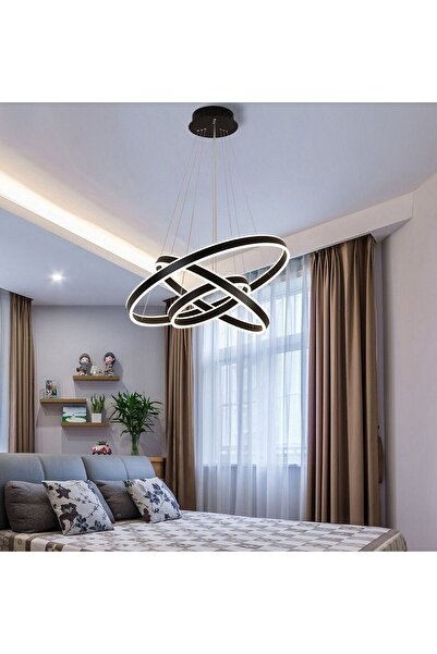 voxlamp lighting solutions Double Light 100-80-60cm Led Alt Üst Işıklı Çember Sarkıt Led Avize