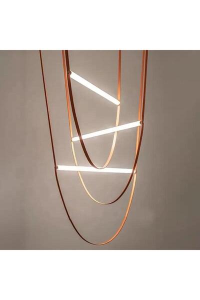 voxlamp lighting solutions Leather Light II Sarkıt Deri Led Avize 165cm 3000K