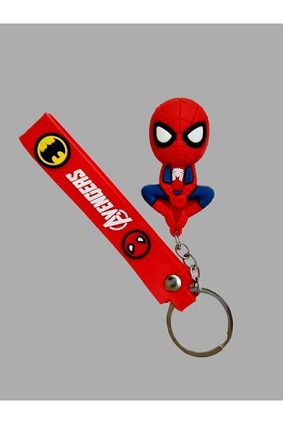 AVENGERS Three Dimensional Silicone Keychain and Bag Accessory with Spiderman Figure
