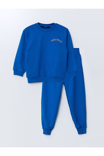 LC Waikiki Crew Neck Printed Baby Boy Tracksuit Set