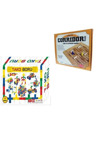 ZEKİCE OYUNCAK 2in1-tekerlekli Boru Lego Tako Boru Ve Ahşap Koridor Labirent ...