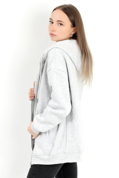 GİYSA Φούτερ με κουκούλα Karmelange Color Oversize - Με φερμουάρ, 9015