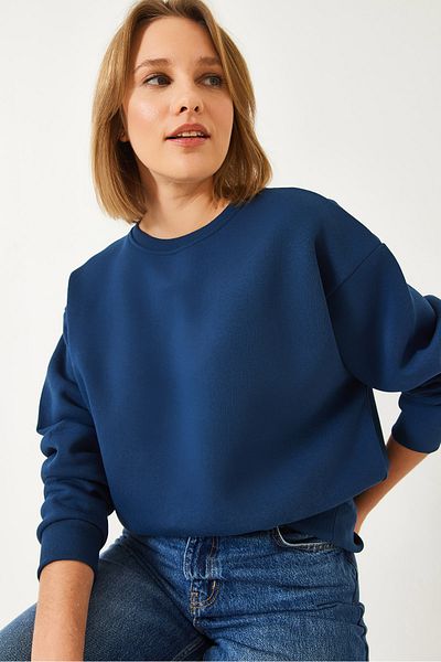 Bianco Lucci Crew Neck Women's Sweatshirt - Hooded Basic Model 60251640