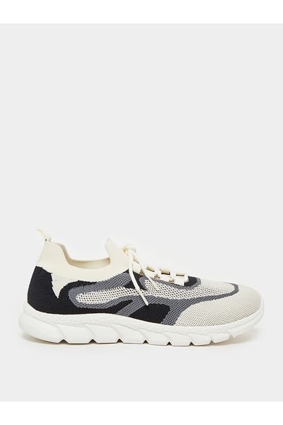 Styli Colorblock Textured Breathable Lace Up Sneakers