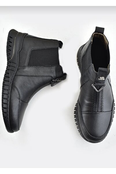 Özkan Ayakkabı SİYAH TAM ORTOPEDİK HAKİKİ DERİ KIŞLIK ANNE KADIN BOT