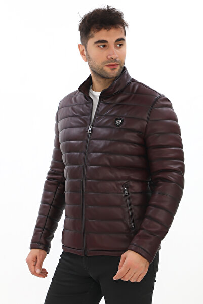 db deriburada original سترة منتفخة من الجلد الطبيعي للرجال - 2