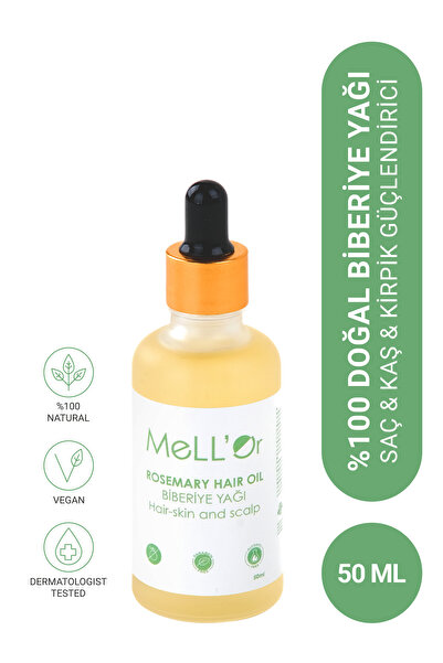 MELLOR %100 Doğal Biberiye Yağı Saç & Kaş & Kirpik Bakımı Ve Güçlendirici 50ml