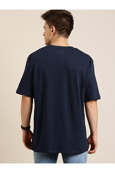 Difference of Opinion By Styli Textured Chest Print Oversized T-Shirt