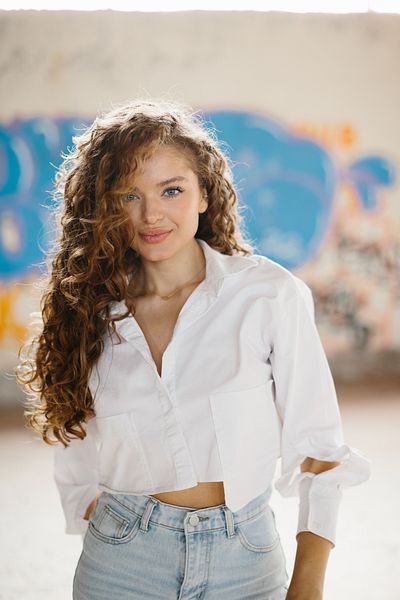 Saade Cămașă albă din țesătură cu buzunar