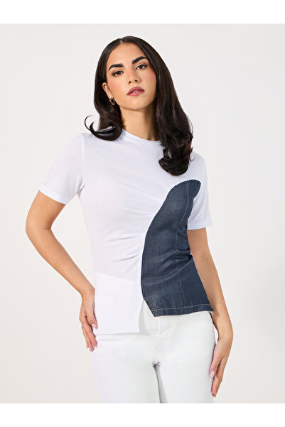 Styli Slim Fit Contrast Panel T-Shirt