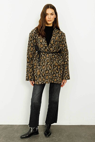 Hooopstore Μπουφάν μπλέιζερ με στάμπα λεοπάρ