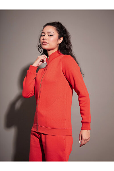 Sassafras By Styli Red Fleece Zipper Jacket