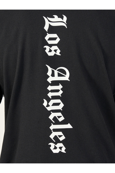 Styli Back Print Oversized T-Shirt & Open Hem Joggers Interlock Co-Ords