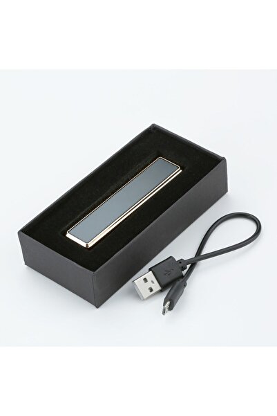 İlgimi Çekiyor Elektronik Çakmak Metal Usb Şarjlı Siyah Kutulu