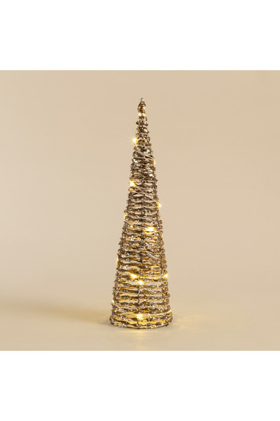 Chakra Mocro Led Işıklı Yılbaşı Süsü L Açık Altın