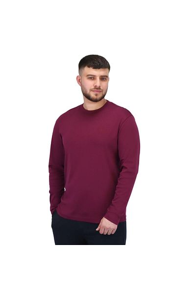 Giordano Men’s Interlock Crew Neck Long Sleeve Slim Fit Embroidery Liquid Touch Smart Collar Tees
