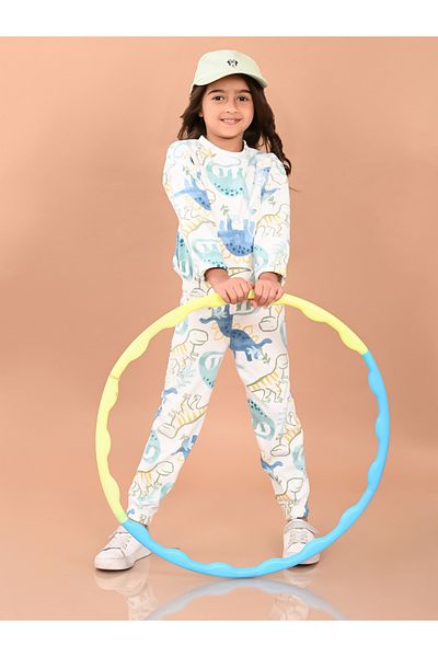 LilPicks By Styli Dinosaur Print Sweatshirt & Joggers Set