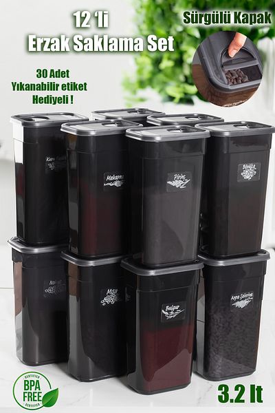 Porsima 2046 Model - 3.2 Liter Large Mega Size, 12-Piece Retardant Sliding Storage Set