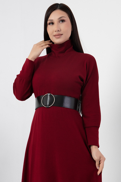 PULLIMM Rochie cu mânecă lungă cu centură cu gât 992-3040
