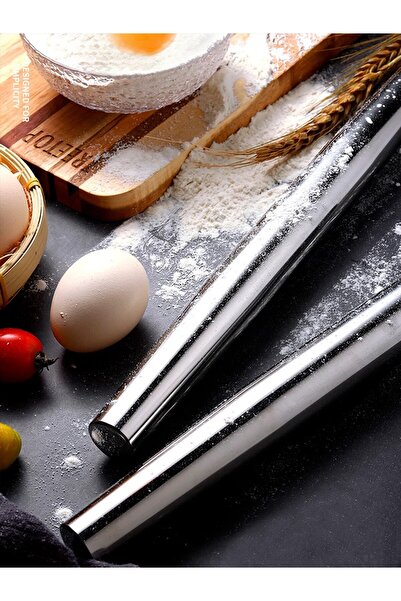 Genel Markalar 3 Adet 3 Farklı Boyda Alüminyum Paslanmaz Oklava Hamur Yufka A...