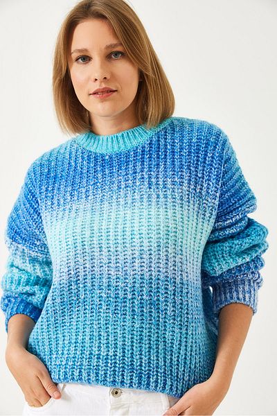 Bianco Lucci Crew Neck Knit Scarf Women's Sweater - Tk 241217 60261174