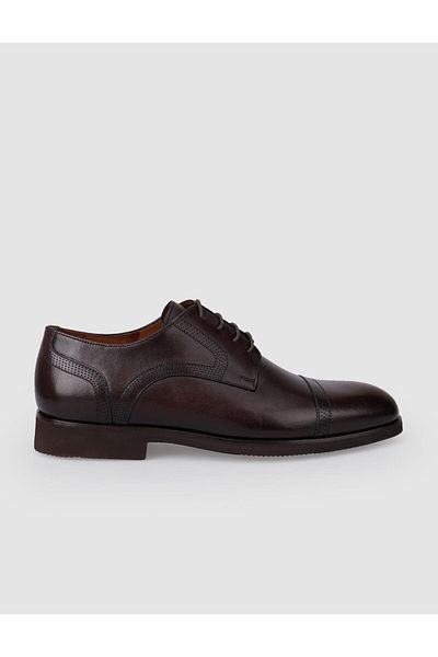 Cabani 100% Genuine Leather Brown Laced Men's Classic Shoes