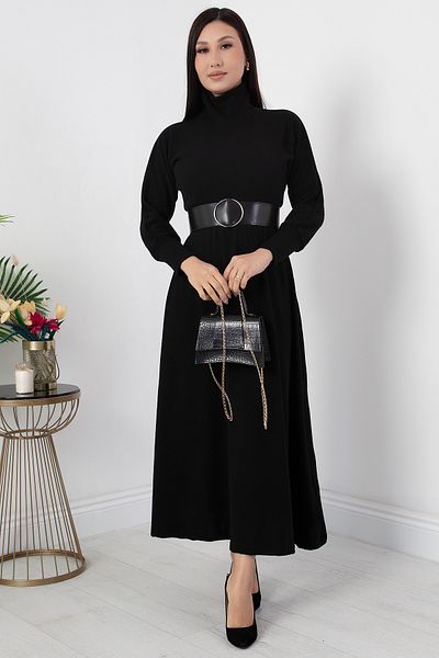 PULLIMM Rochie cu mânecă lungă cu centură cu gât 992-3040