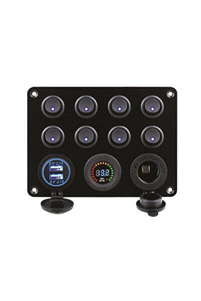 BFY 8'Lİ SWITCH PANEL IŞIKLI ŞAR TEKNE VE YAT
