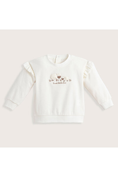 Chakra Wool Lamb Fırfırlı Sweat Vanilya