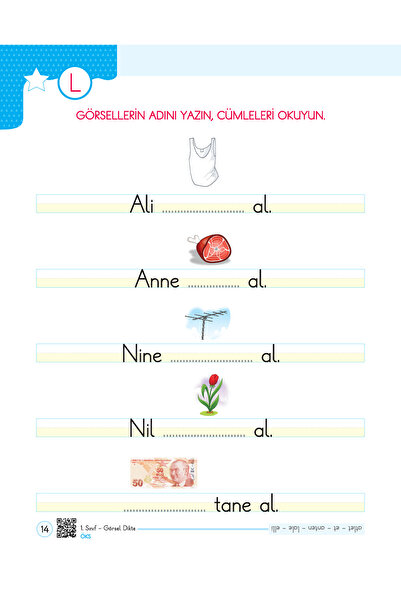 Üçgen Yayıncılık 1. Sınıf Okuma Yazma Seti – Görsel Dikte Defterim