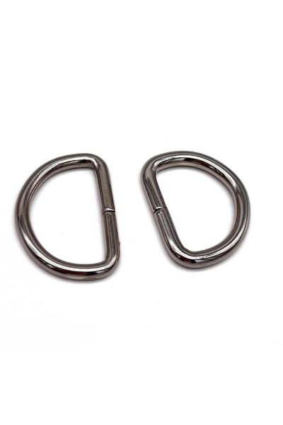 angel çanta aksesuar Accesoriu Geanta Angel 2,5 cm Inel Dublu D de culoare argintie
